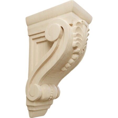 Ekena Millwork 2 5/8"W x 3 3/4"D x 6 5/8"H Small Fig Leaf Corbel, Rubberwood COR02X03X06FIRW